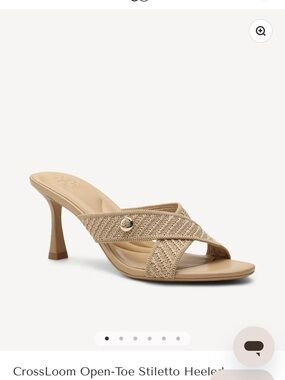 Cosy Island Open-Toe Stiletto Heel Mule in Beige
